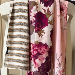 Floral and Striped Patterned Scarves